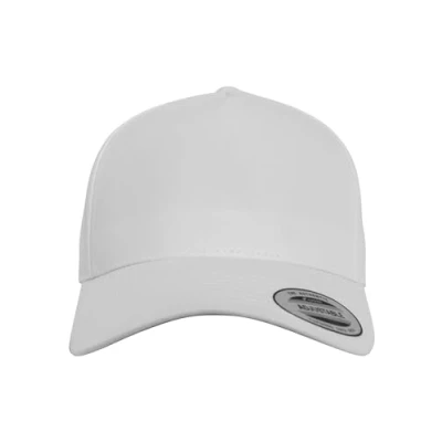 Image of Flexfit 5PANEL Curved Classic Snapback Cap, Size: One Size, White