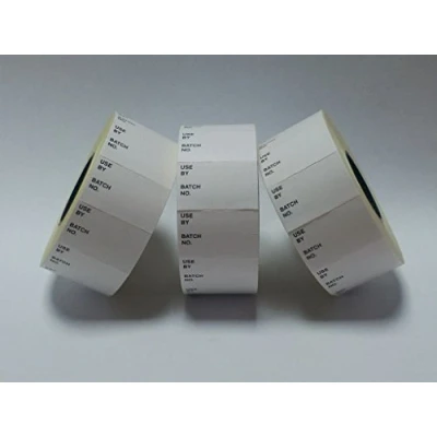 Image of CT7 26mm x 16mm Price Gun Labels Printed &#039;Use by/Batch No.&#039; 10 Rolls / 10,000