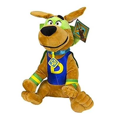 Image of Scooby Doo SCOOB young SUPER dog 28cm halloween costume superhero plush toy sitting with cape from new 2020 film