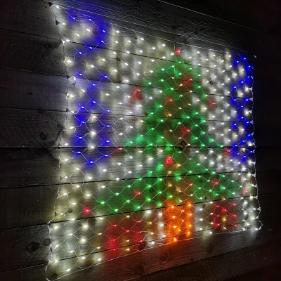 Image of H1.2 x 1.3m Premier Indoor Outdoor Christmas Tree 2022 Net Light with 320 LED