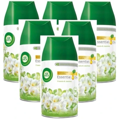 Image of 6 x Air Wick Freshmatic Max Automatic Spray Refill 250ml Freesia &amp; Jasmine