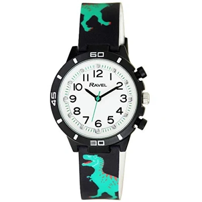 Image of Ravel Children&#039;s Silicone Rugged Dinosaur Watch Black