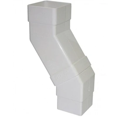 Image of FLOPLAST 65mm Square Downpipe Adjustable Offset Bend White