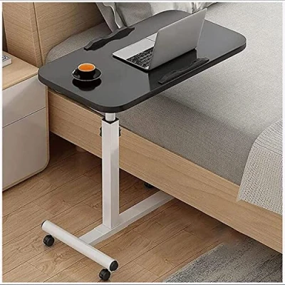 Image of ZYFBD Mobile Overbed Table With Wheels，Portable Over Bed Sofa End Table，Adjustable Height Bedside Laptop Hospital Nursing Reading Eating (Color : White)