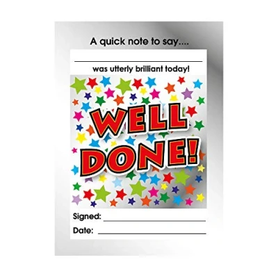 Image of SuperStickers Reward Praise Note Pad for Teachers &#039;Utterly Brilliant Well Done&#039;. 60 sheets