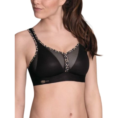 Image of Anita Womens Active Air Control Deltapad Sports Bra Black Polyamide Size 32F