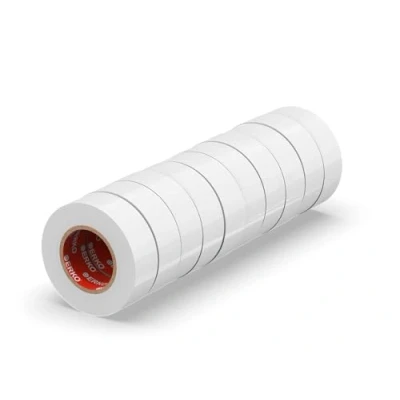 Image of ERKO electrical insulation tape White 15mm x 10m 10 pack for wires, High flexibility, adhesive strength tape, sealing Strong PVC