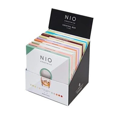 Image of NIO Cocktails Aperitif at Home Cocktail Box, 10 Drinks (Negroni, Cosmopolitan, Daiquiri, Espresso Martini, Tommy&#039;s Margarita, Vodka Sour, Gin Proved, Garden of Russia, Margarita), 100 cl