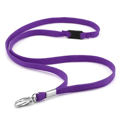 Image of CKB LTD Premium Lanyards with Breakaway and Swivel Metal Clip for ID Card Holder Lanyard Plain (Purple, Pack of 20)