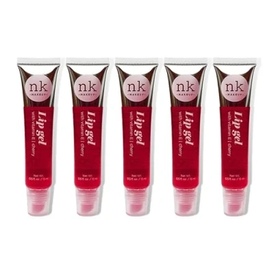 Image of NK Lip gloss gel 15ml Vitamin E, Shiny, Nourishes, (Cherry, Pack Of 5)