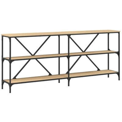 Image of vidaXL Console Table Sonoma Oak 180x30x75 cm Engineered Wood and Iron