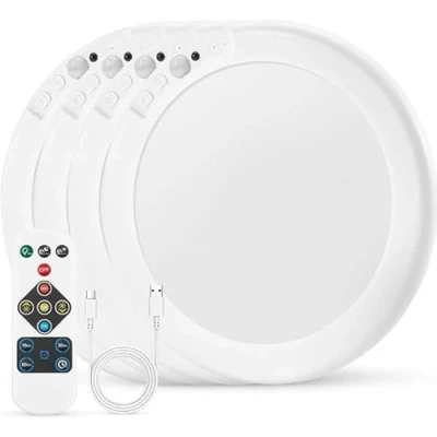 Image of Combuh 4 Pack Battery Powered Motion Sensor Light, 7.48&quot; IP44 Waterproof Shower Lamp Without Wiring, Ultra Thin 3 Colors Adhesive Overhead Lightting for Garage, Bedroom, Kitchen, Round
