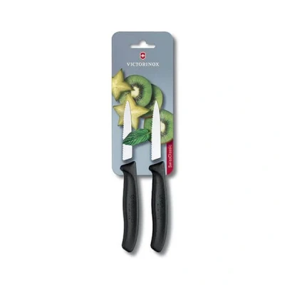 Image of Victorinox Swiss Classic Black Serrated Paring Knife Twin Pack