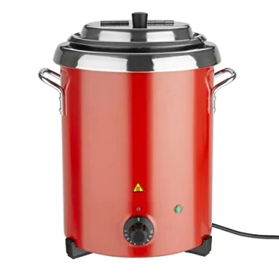 Image of Buffalo Red Soup Kettle with Handles 57L / 348X255mm Stainless Steel Electric
