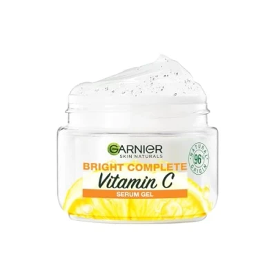 Image of Brightening Moisturiser Garnier, Serum Gel, Infused with Vitamin C and Lemon, For Radiant skin, Garnier Bright Complete C, 45g