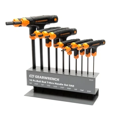 Image of GearWrench 83515 SAE T Handle Ball End Hex Key Set, 7 Piece