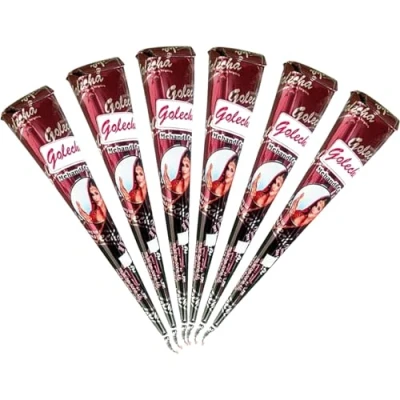 Image of Golecha 100% Natural Henna Paste Cone (Red Brown) No Mix, PPD, 175 g Pack of 6