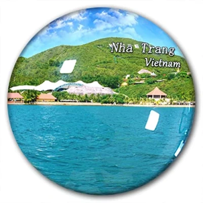 Image of Vietnam Nha Trang Fridge Magnet Refrigerator Stickers Decorative Travel Souvenir Crystal Glass