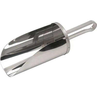 Image of Genware NEV 19021 Flour Scoop, Stainless Steel, 8&quot; Length, 1 L Capacity
