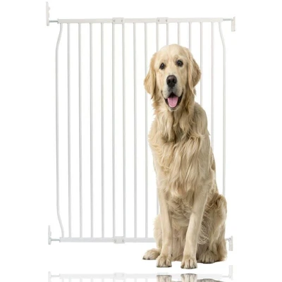 Image of Bettacare Extra Tall Eco Screw Fit Pet Gate, White, 90cm 100cm, Gate 100cm in Height, Fitted Dog Safety for Puppy