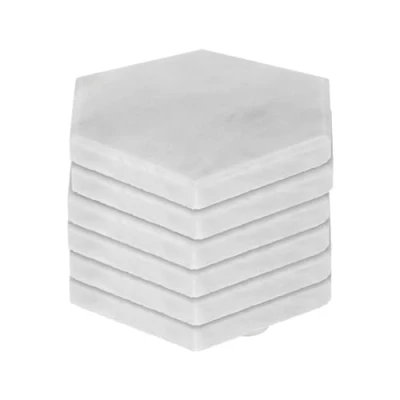 Image of 6x White Hexagonal Marble Coasters 10cm By Argon Tableware