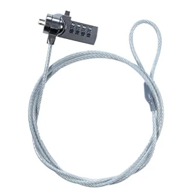 Image of TRIXES Combination Coded Laptop Lock Keyless Cut Resistant Cable 1m length Security Notebook Computer Suitable for Business, Office and Home
