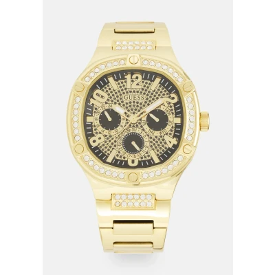 Image of Guess DUKE Chronograph watch, Men&#039;s, Size: One Size, Gold tone/black glitz
