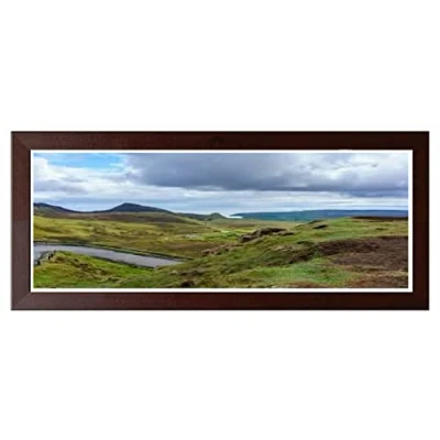 Image of Photo Frame Modern Picture Acrylic Glass Wood Poster Mahogany 70cm x 40cm Wall Mounted