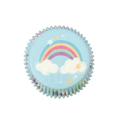 Image of Unicorn &amp; Rainbow FOIL Lined Cake Cases 24 Pack