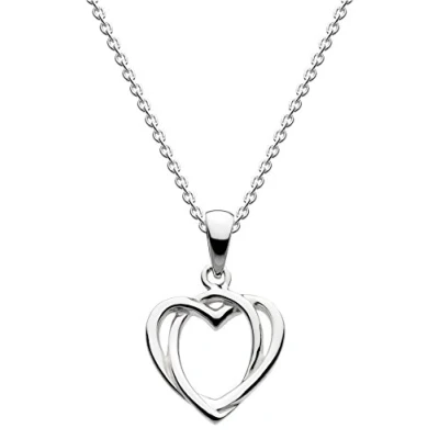 Image of Heritage Sterling Silver Celtic Open Heart Necklace of Length 45.7cm