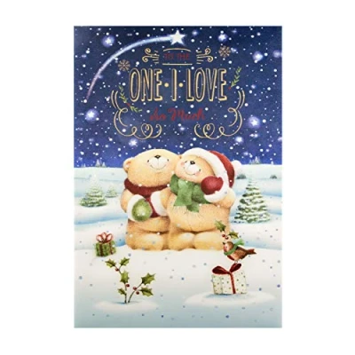Image of Hallmark Christmas Card, One I Love Lenticular 3D Design, Forever Friends, Blue