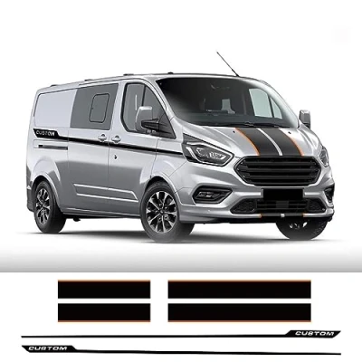 Image of RWRAPS 6Pcs/Lot Car Hood Side Rear Door Stickers Custom Camper Van Sport Vinyl Decals,Fit for Ford Transit Tourneo Auto Accessories