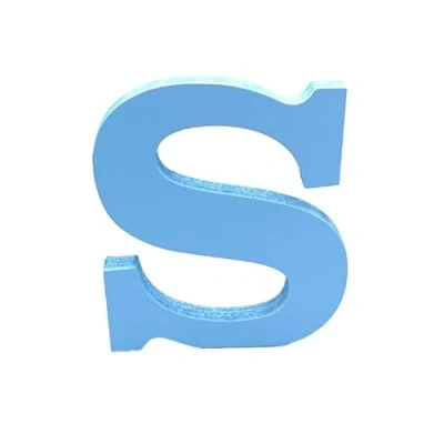 Image of Blue Wooden MDF Letter S Size 8cm Tall Free Standing Letters for Arts &amp; Crafts Personalized Name Decor