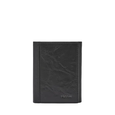 Image of Fossil Men&#039;s Leather Trifold Wallet가죽 3단 지갑neel 钱包billetera De Cuero Con Tres Pliegues三折皮革錢包ארנק מתקפל מעורgeldbörse Aus Leder Wallet, Neel Black, One Size