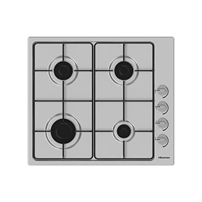 Image of Hisense GM642XSUK Built in 60cm Gas Hob Stainless Steel, 20 x 23 4 inches (L W H)