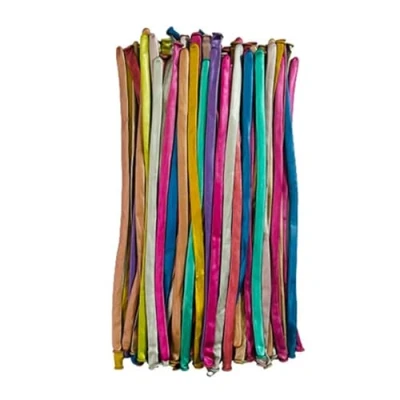 Image of 100pcs Modelling Balloon, Metallic Long Balloons for Balloon Animals Chrome Twisting Animals, Classic MagicBalloons Party Christmas Mix Color