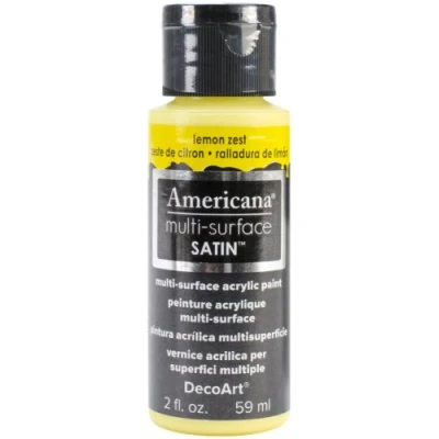 Image of Deco Art Acrylics Multi Purpose Paint, Lemon Zest Satin, Yellow