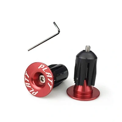 Image of PLATT Bike Bar End Plugs Aluminum MTB Road BMX Handlebar Caps (Red,1 Pair)
