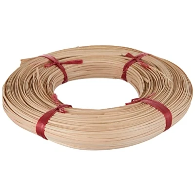 Image of Rayher Flat Rattan Reed for Basket Weaving and Wicker Repair, Natural Repair Binder Cane, Coil of Reeds 1lb, Diameter 4mm, flat, natural, 6503600