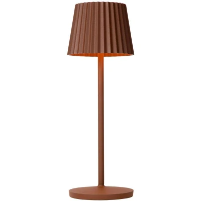 Image of Justine Cottage Rechargeable Table lamp Outdoor LED Dim. 2700K IP54 wireless charging pad Rust Brown