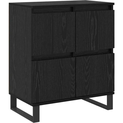 Image of Sideboard with Storage Door Black 60 x 35 70 cm Engineered wood vidaXL