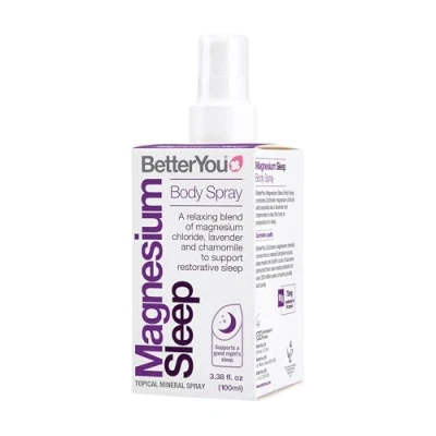 Image of BetterYou Magnesium Sleep Body Spray, Made with Zechstein Chloride and Essential Oils, Supplement, Natural Aid, Palm Oil Free, 100ml (600 Sprays)