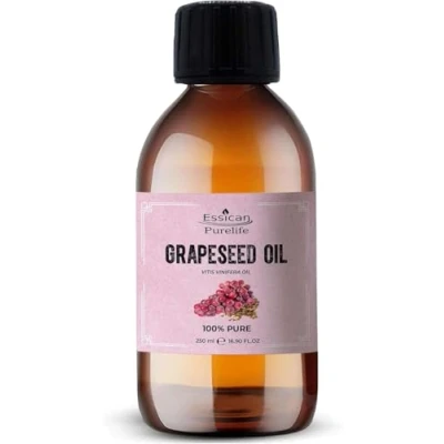 Image of Grapeseed Oil 250ml, 100% Pure &amp; Natural, Moisturiser and Conditioner, Cold Pressed Oil, Massage for Hair, Skin, Face, Beard Aromatherapy,