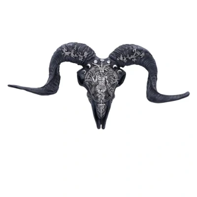 Image of Nemesis Now Baphomet&#039;s Veneration Skull Wall Plaque 53cm, Resin, Hanging Baphomet Plaque, Décor, Mythical Goat Ornament, Cast in the Finest Expertly Hand Painted