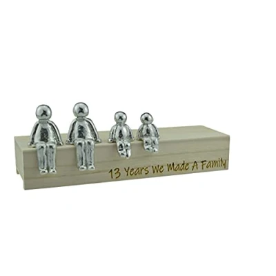 Image of 13th Anniversary Idea 13 Years We Made A Family Metal Ornament Choose Your Combination Box &amp; Woodgrain May Vary(2 Children)
