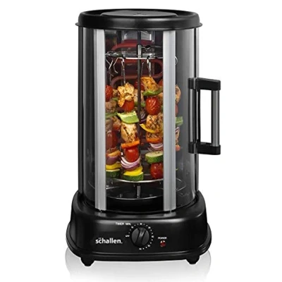 Image of Schallen Electric 1500W 360 Rotating 21L Rotisserie Grill for Kebabs, Skewers and Roasts