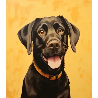 Image of PuPLUm Paint by Number Art,Black Labrador Retriever,Painting Numbers for Adults On Canvas,Explore New Realms with Digital Painting,40x50cm