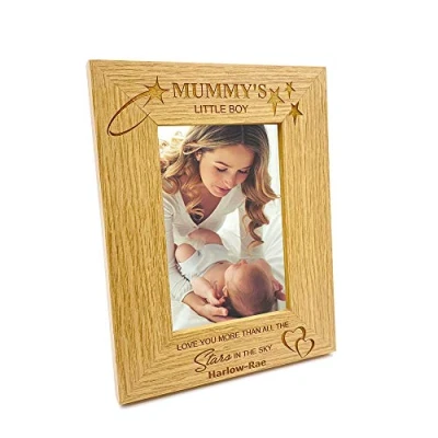 Image of ukgiftstoreonline Personalised Mummy&#039;s Little Boy Photo Frame Gift Portrait (4 x 6 Inch)