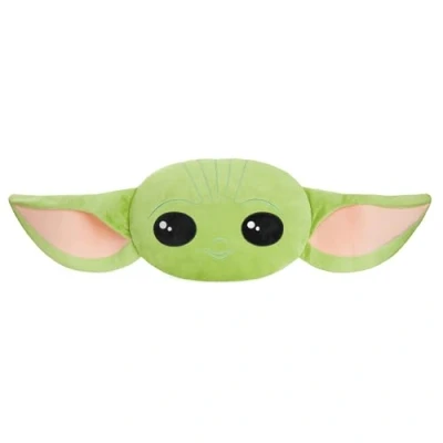 Image of Disney Mandalorian Baby Yoda 3D Plush Pillow Cushions for Bed, Kids Bedroom Accessories 94 x 39cm Star Wars Gifts Boys (Green)