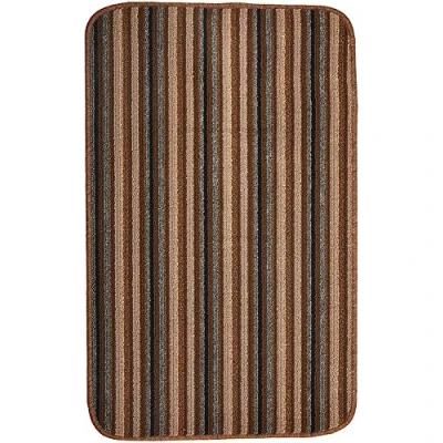 Image of eXtreme Dandy by William Armes, Ios Stripe Indoor Washable Rug (Chocolate, 80 x 50cm)